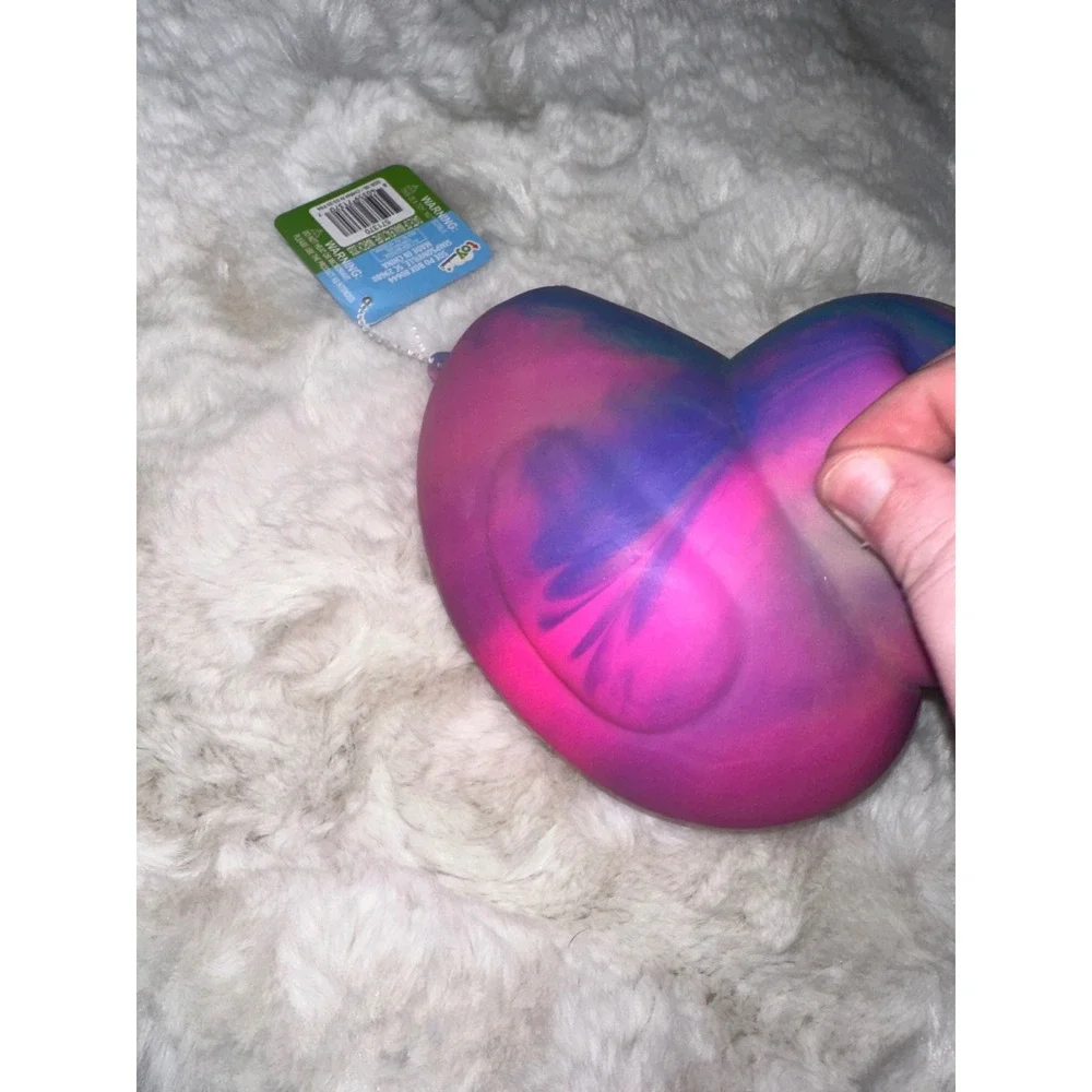 Squeezy Rainbow Rubber Duck Sensory Fidget Toy Pink Blue Tie Dye Stress Relief 1